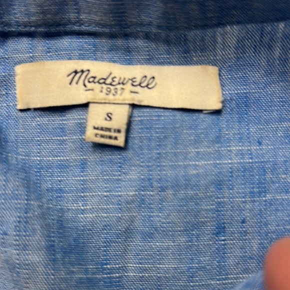 Madewell Chambray Embroidered Dress - Picture 6 of 7